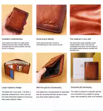 Dante Men’s Leather Wallet – RFID Blocking Retro Cowhide Multi-Function Vertical Money Clip