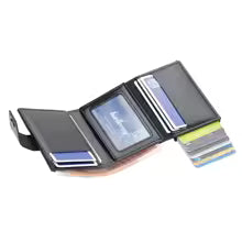 Men’s RFID Blocking Wallet – Leather & Aluminum Credit Card Holder