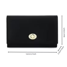 Exquisite Black Women’s Wallet – Compact Card Holder with Multiple Slots