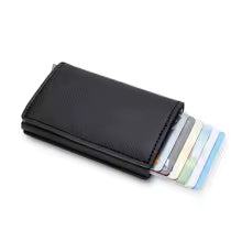 Carbon Fiber Slim Aluminum Men’s Wallet – RFID Blocking Pop-Up Card Holder