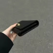 Exquisite Black Women’s Wallet – Compact Card Holder with Multiple Slots