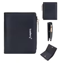 Baellerry Women’s Snap Coin Purse – Minimalist PU Card Holder with 12 Slots & Zippered Pocket