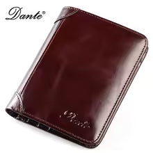 Dante Men’s Leather Wallet – RFID Blocking Retro Cowhide Multi-Function Vertical Money Clip