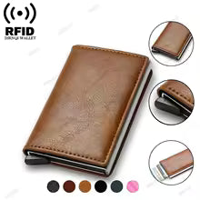 Carbon Fiber Slim Aluminum Men’s Wallet – RFID Blocking Pop-Up Card Holder