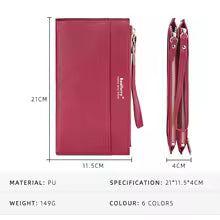 Women’s Long PU Leather Clutch Wallet – Zipper Card Holder & Coin Purse