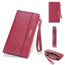 Women’s Long PU Leather Clutch Wallet – Zipper Card Holder & Coin Purse