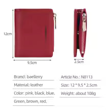 Baellerry Women’s Snap Coin Purse – Minimalist PU Card Holder with 12 Slots & Zippered Pocket