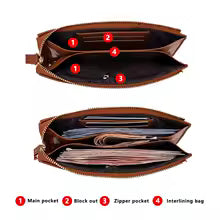 Lady’s Long Zipper Wallet – Large Capacity Multi-Card Leather Clutch, Phone & Coin Holder