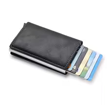 Carbon Fiber Slim Aluminum Men’s Wallet – RFID Blocking Pop-Up Card Holder