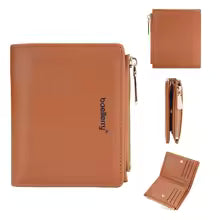 Baellerry Women’s Snap Coin Purse – Minimalist PU Card Holder with 12 Slots & Zippered Pocket