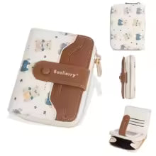 Women’s Cute Cartoon Bear Wallet – Short Coin Purse & Card Holder Clutch