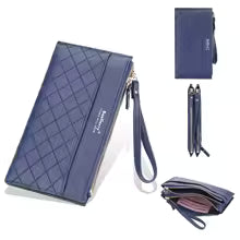 Women’s Long PU Leather Clutch Wallet – Zipper Card Holder & Coin Purse