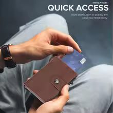 CASEKEY Slim Premium Leather Pop-Up Wallet – Compact & Minimalist - Bratia Tools