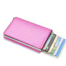 Carbon Fiber Slim Aluminum Men’s Wallet – RFID Blocking Pop-Up Card Holder