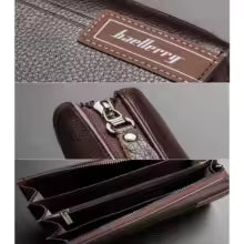 Business Casual Men’s Clutch Wallet – Multi-Layer Long Wallet with Zipper & Card Slots