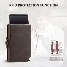 CASEKEY Men's Slim Wallet – Premium Leather Pop-Up Card Holder with RFID.