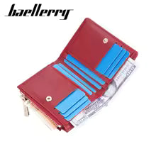Baellerry Women’s Snap Coin Purse – Minimalist PU Card Holder with 12 Slots & Zippered Pocket