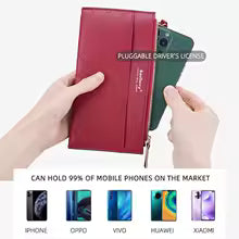 Women’s Long PU Leather Clutch Wallet – Zipper Card Holder & Coin Purse