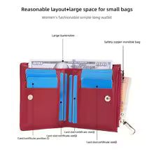 Baellerry Women’s Snap Coin Purse – Minimalist PU Card Holder with 12 Slots & Zippered Pocket