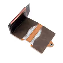CASEKEY Men's Slim Wallet – Premium Leather Pop-Up Card Holder with RFID.