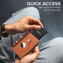 Anti-Theft Men’s Smart Wallet – RFID Blocking Slim Carbon Fiber with AirTag Holder