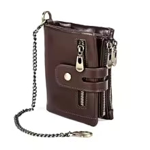 Unisex Genuine Leather Wallet – Personalized Short Coin & Card Holder with Zipper