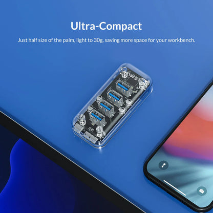 ORICO Usb Hub HUB 3.0 4-Port Splitter USB HUB Adapter Expansion Dock Ultra-Slim OTG Adapter for Macbook Pro Bratia Tools