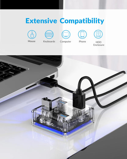 ORICO Usb Hub HUB 3.0 4-Port Splitter USB HUB Adapter Expansion Dock Ultra-Slim OTG Adapter for Macbook Pro Bratia Tools