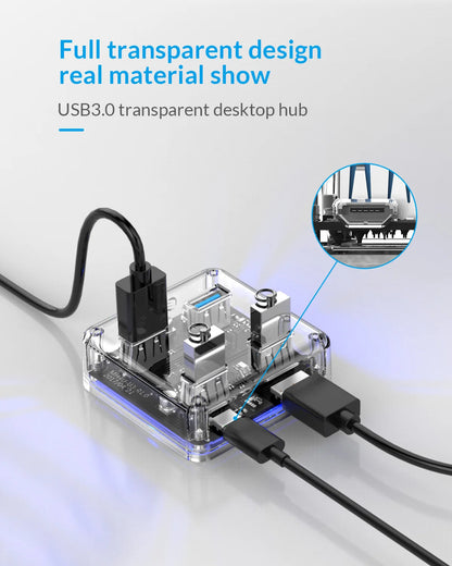 ORICO Usb Hub HUB 3.0 4-Port Splitter USB HUB Adapter Expansion Dock Ultra-Slim OTG Adapter for Macbook Pro Bratia Tools