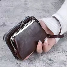 New wallet women fashion wrist strap short coin purse large capacity coin clip bag multi-card card bag wallet