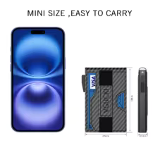 Men's Minimalist Pop-Up Wallet – Slim RFID Blocking Wallet with Cash Strap & ID Window