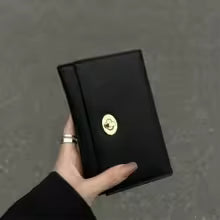 Exquisite Black Women’s Wallet – Compact Card Holder with Multiple Slots