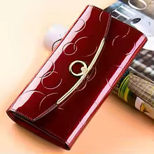 Women’s Long Leather Wallet – Luxury Designer Purse with Cell Phone Pocket & RFID Protection