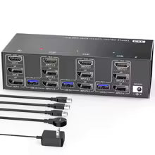 10 Port KVM Switch With EDID simulation HD-MIUSB3.0 KVM Switch for 10 Computers Share 1 Monitor 4 USB Device,With Audio RS232 Bratia Tools
