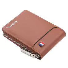 2025 New Men’s Short Wallet – Small Multifunctional PU Leather Card Holder with Zipper