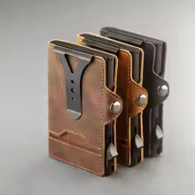 CASEKEY Slim Men's Wallet - Premium Leather, RFID-Packaged Pop-Up Wallet with Aluminum Case