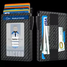 Men's Minimalist Pop-Up Wallet – Slim RFID Blocking Wallet with Cash Strap & ID Window