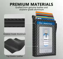 Men's Minimalist Pop-Up Wallet – Slim RFID Blocking Wallet with Cash Strap & ID Window