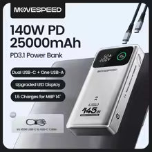 MOVESPEED M25Pro 140W Power Bank 25000mAh PD3.1 Fast Charge Portable External Battery 100W Powerbank for MacBook Notebook Laptop Bratia Tools
