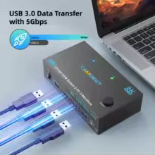 4K@144Hz KVM Switch 2 Monitors 2 Computers 8K@60Hz,HDMI + Displayport Dual Monitor KVM with 4 USB 3.0 Port for Keyboard Mouse Bratia Tools