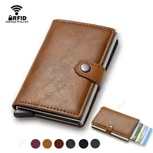 Carbon Fiber Credit Card Holder Wallet Men Rfid Smart Metal