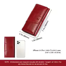 Fashionable Women’s Long Wallet – Genuine Leather Clutch with Phone Pocket & RFID Protection