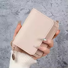 Vintage Solid Color Short Wallet, Portable Bifold Coin Purse, Women's Credit Card Holder