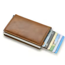 Carbon Fiber Slim Aluminum Men’s Wallet – RFID Blocking Pop-Up Card Holder