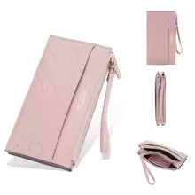 Women’s Long PU Leather Clutch Wallet – Zipper Card Holder & Coin Purse