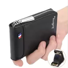2025 New Men’s Short Wallet – Small Multifunctional PU Leather Card Holder with Zipper