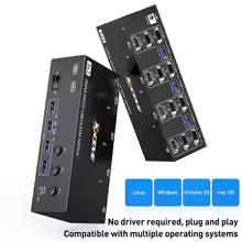 10 Port KVM Switch With EDID simulation HD-MIUSB3.0 KVM Switch for 10 Computers Share 1 Monitor 4 USB Device,With Audio RS232 Bratia Tools