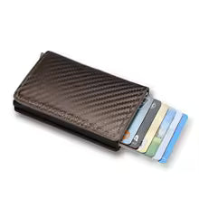 Carbon Fiber Slim Aluminum Men’s Wallet – RFID Blocking Pop-Up Card Holder