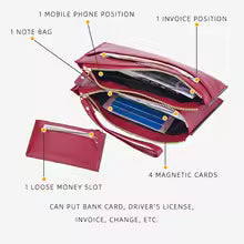 Women’s Long PU Leather Clutch Wallet – Zipper Card Holder & Coin Purse