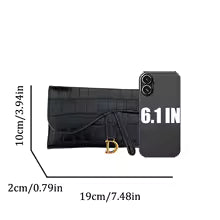 Women’s Long Alligator Pattern Wallet – PU Leather Tri-Fold Purse with Card Slots & Metal Clasp